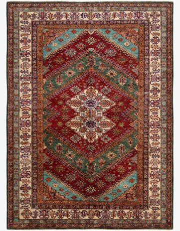 5' 9 x 7' 9 Hand Knotted Kazak Rug