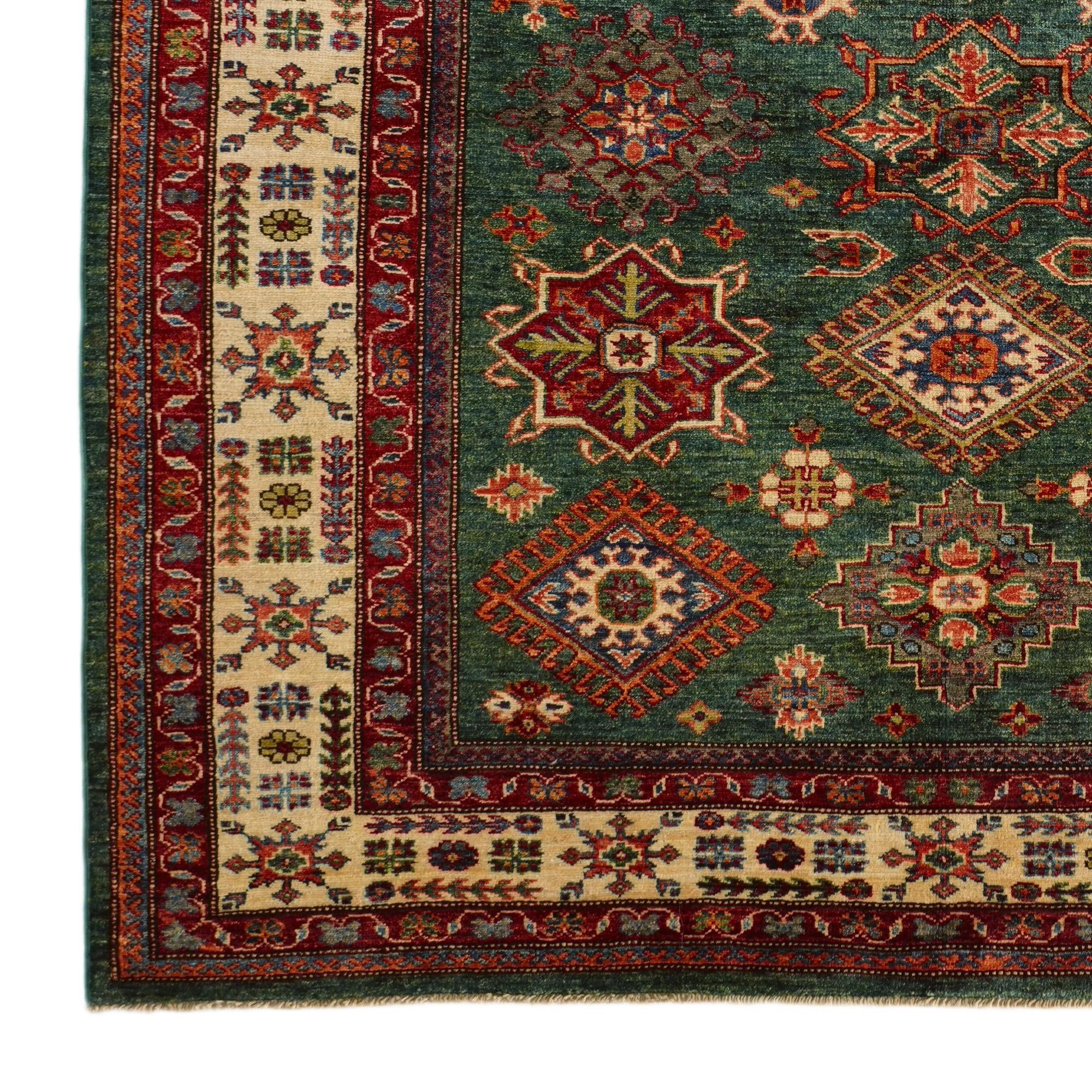 5' 9 x 7' 4 Hand Knotted Kazak Rug