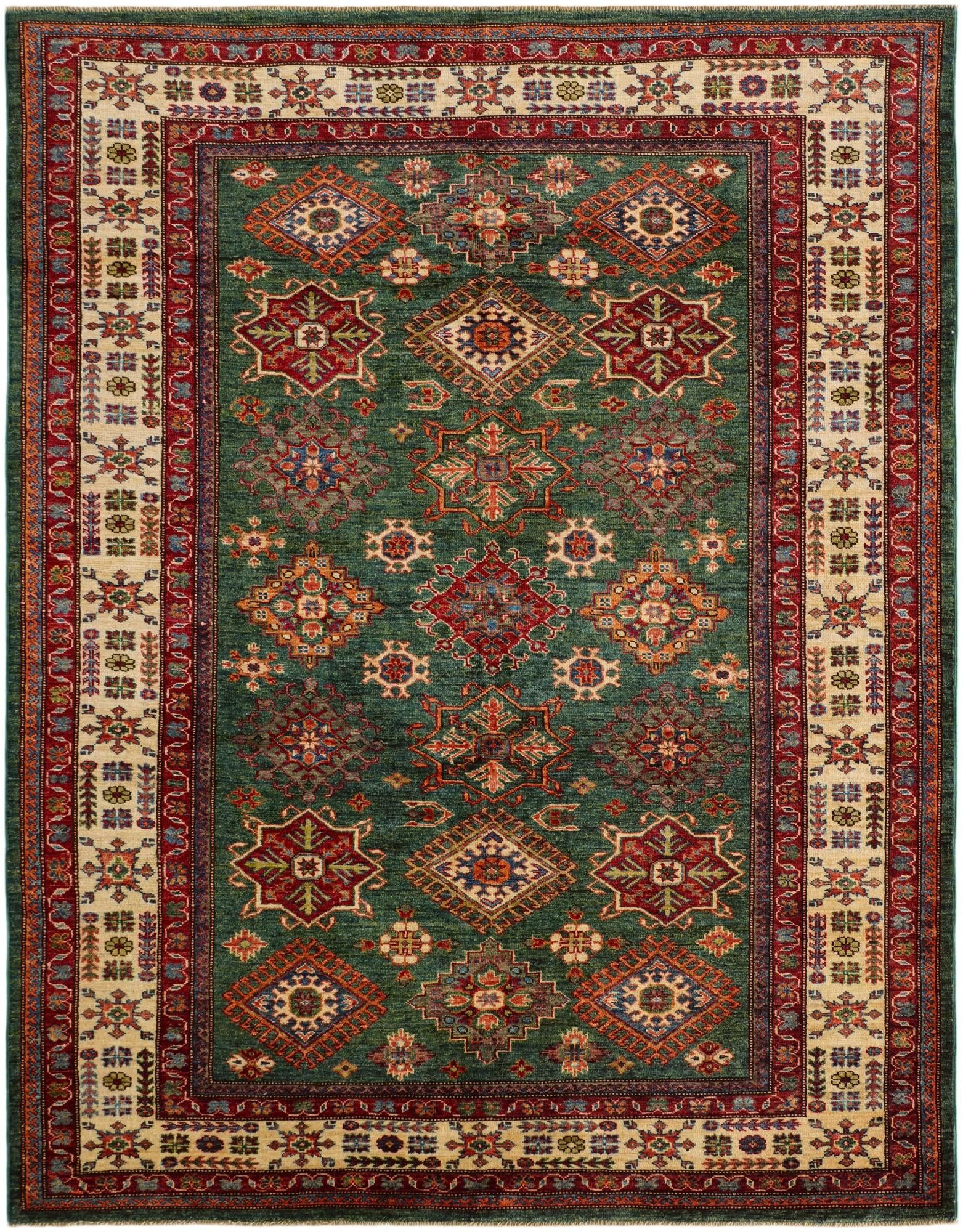 5' 9 x 7' 4 Hand Knotted Kazak Rug