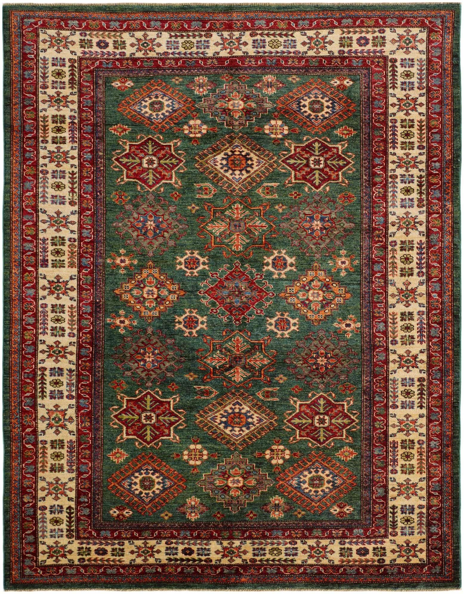 5' 9 x 7' 4 Hand Knotted Kazak Rug