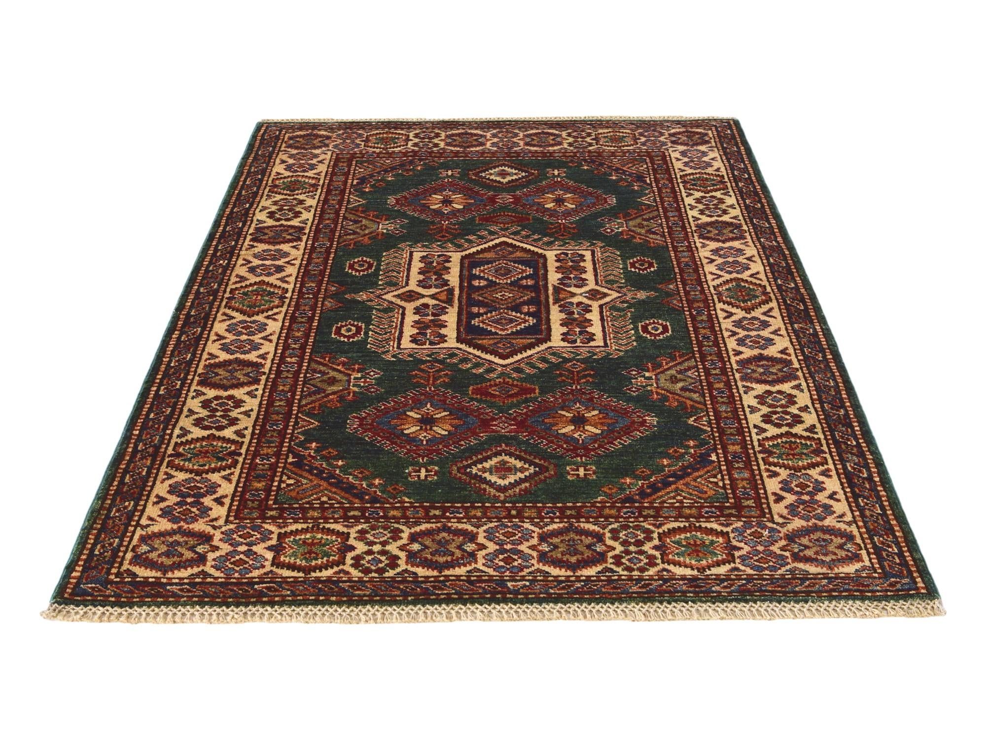 3' 5 x 4' 9 Hand Knotted Kazak Rug