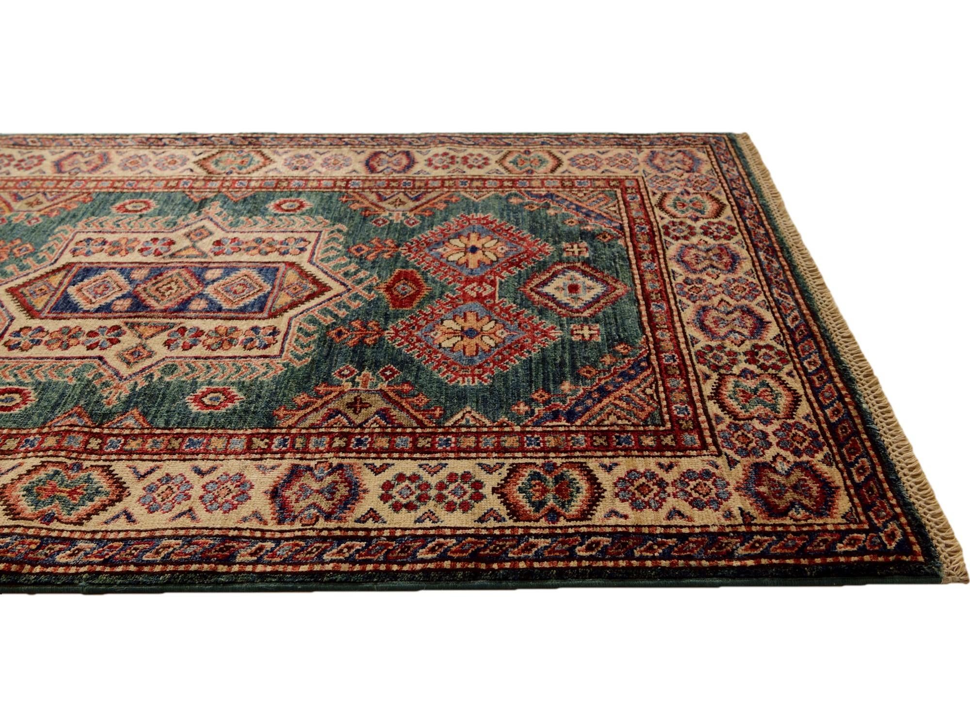 3' 5 x 4' 9 Hand Knotted Kazak Rug