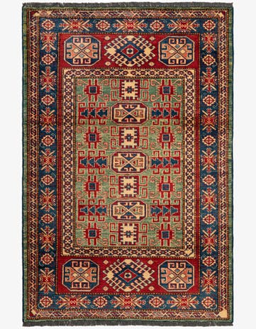 3' 11 x 5' 9 Hand Knotted Kazak Wool Rug