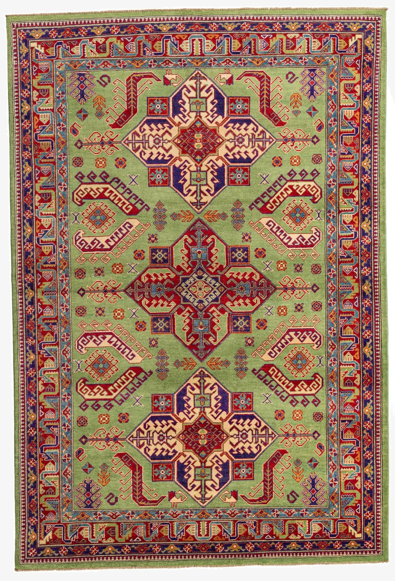 6' 8 x 10'  Hand Knotted Kazak Rug