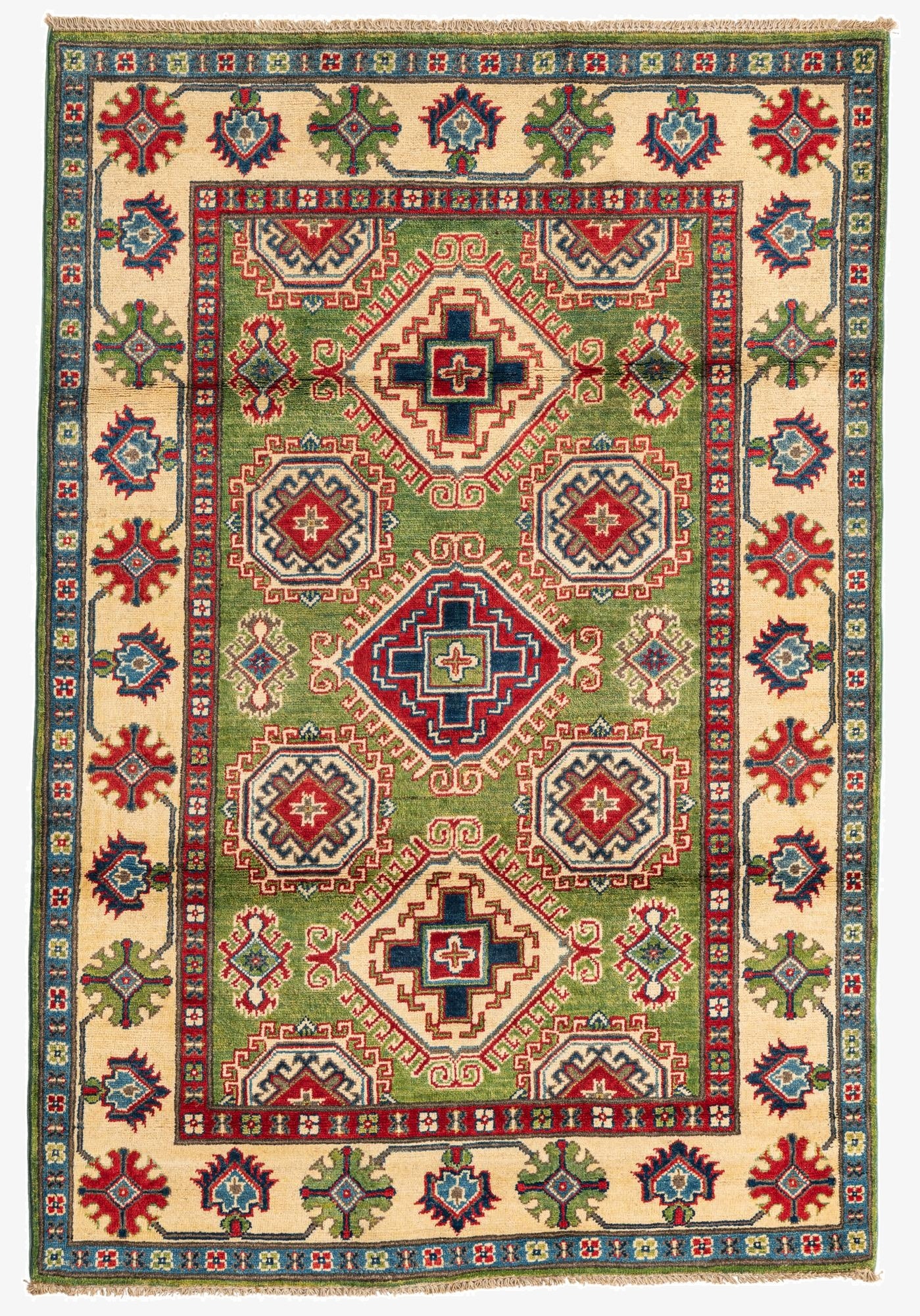 4' x 6'  Hand Knotted Kazak Rug