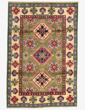 4' x 6' Hand Knotted Kazak Rug