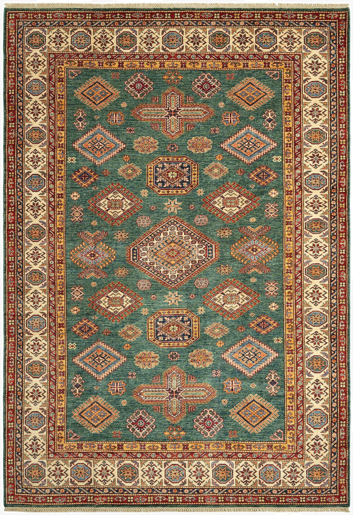 6' 11 x 9' 11 Kazak Wool Rug