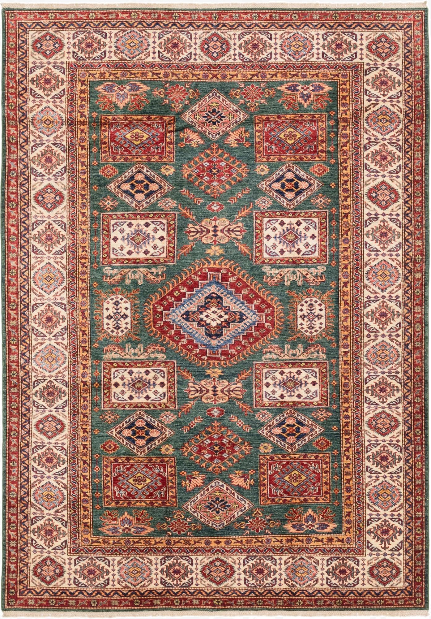 6' 6 x 9' 5  Hand Knotted Kazak Oriental Rug
