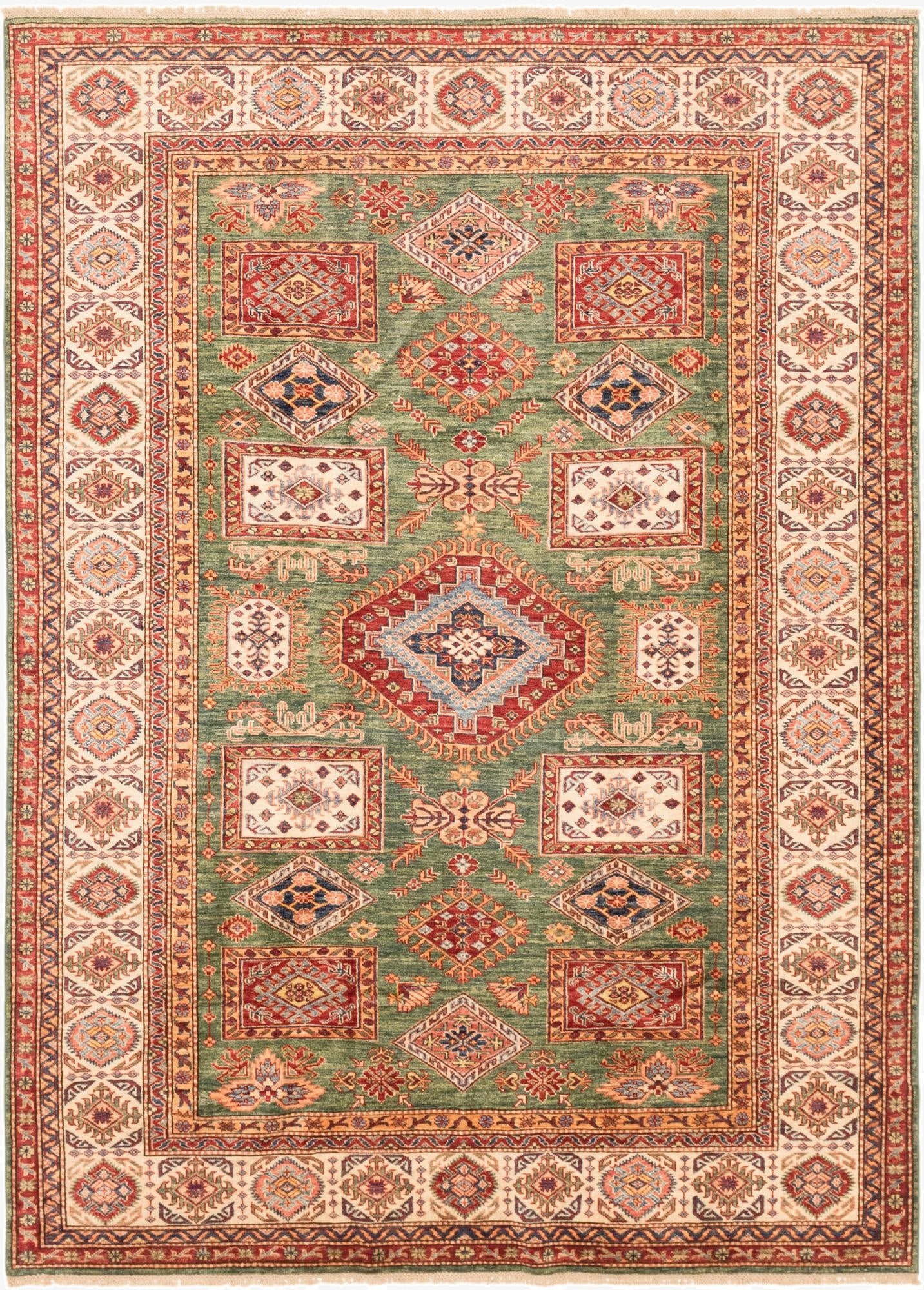 6' 6 x 9' 2  Hand Knotted Kazak Oriental Rug