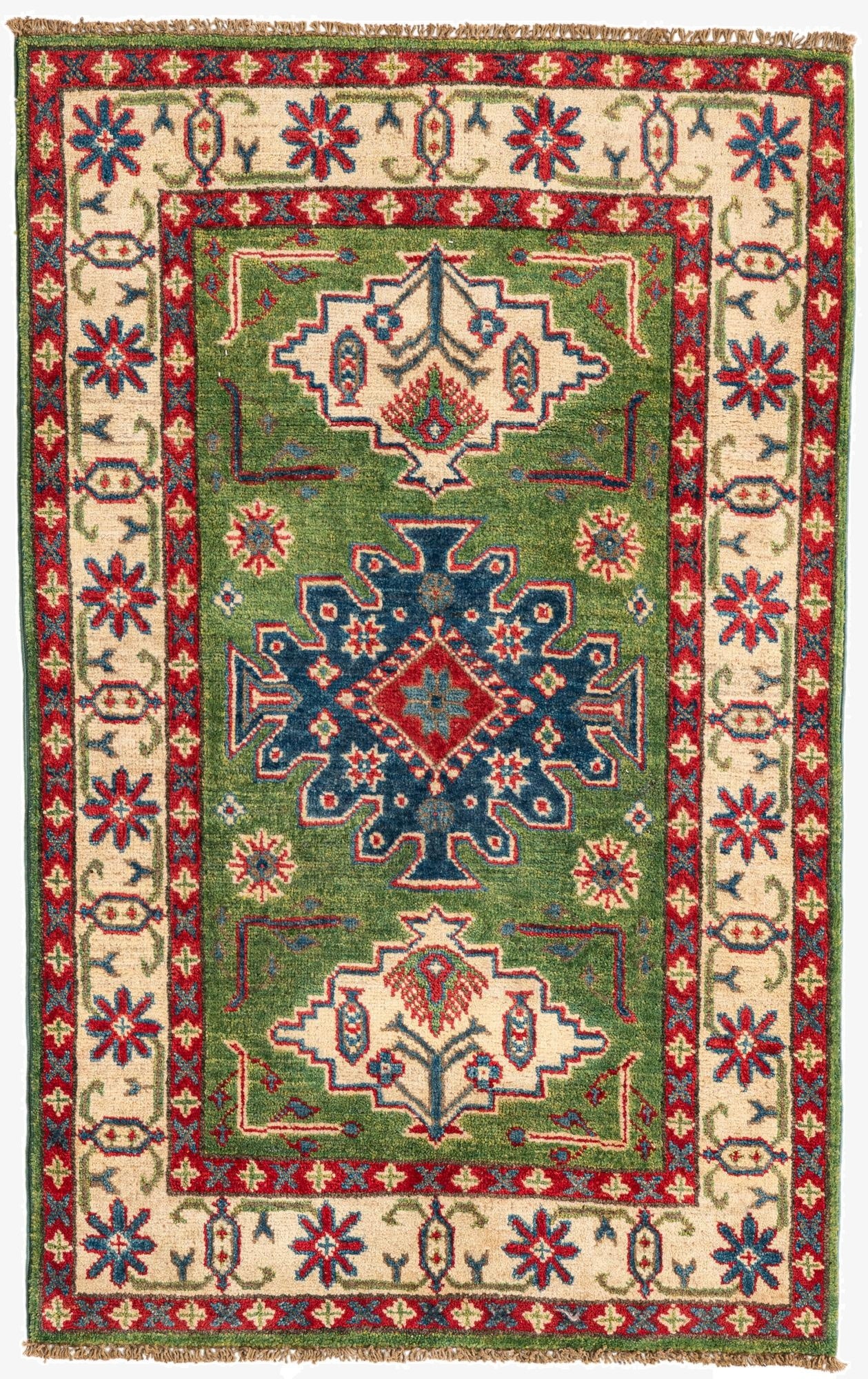 Primary image 2' 8 x 4' 3  Hand Knotted Kazak Rug