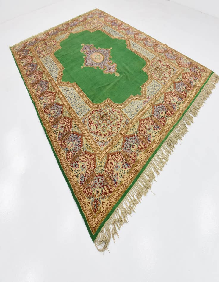 Detail image of 9' 3 x 12' 3  Hand Knotted Kerman Persian Wool Rug