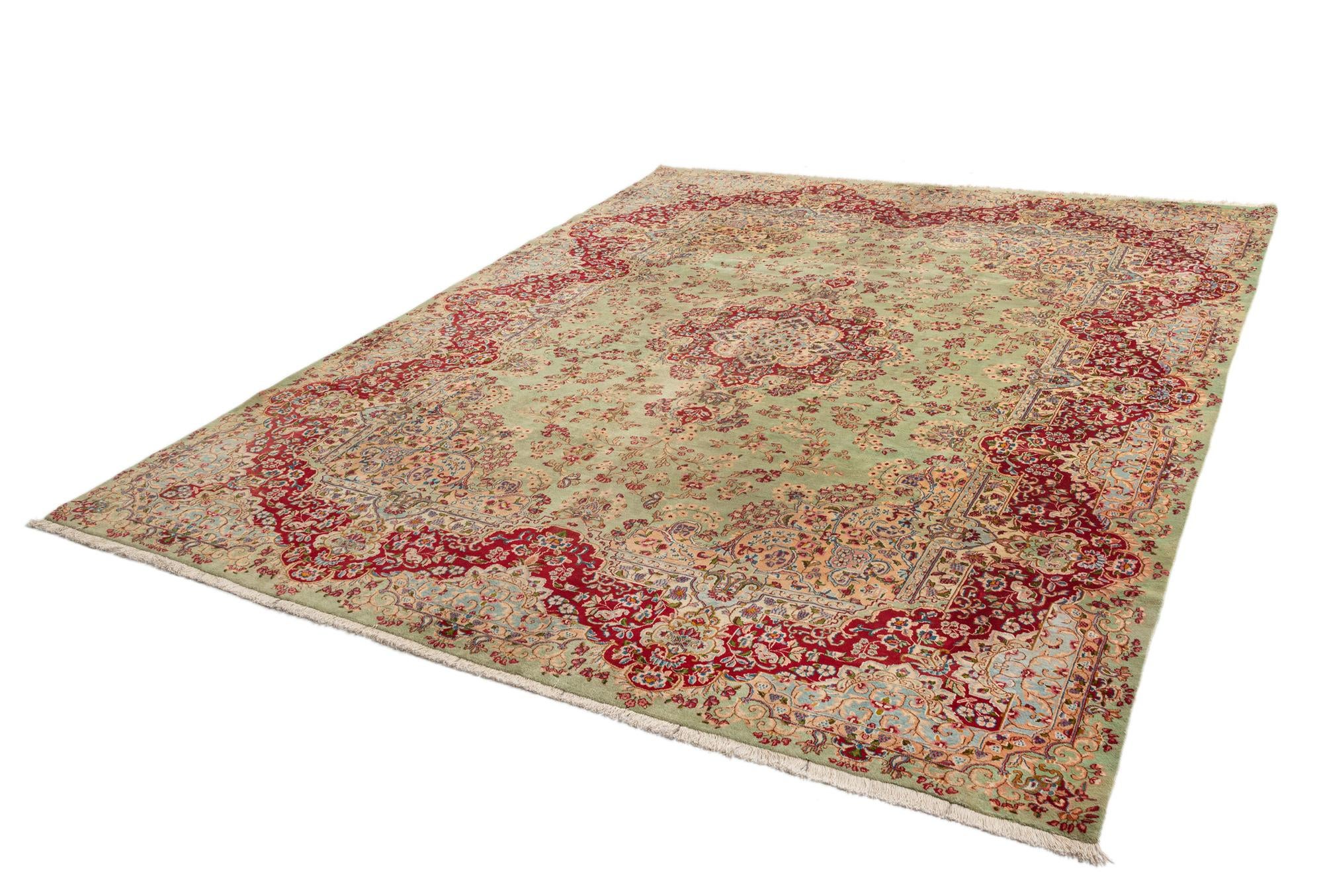 9' 7 x 12' 4 Kerman Wool Rug