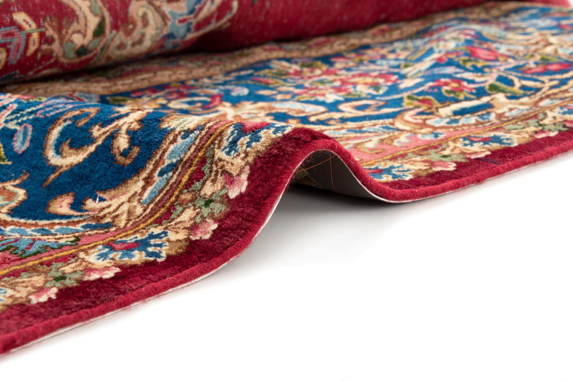 9' 7 x 12' 10 Hand Knotted Kerman Persian Wool Rug