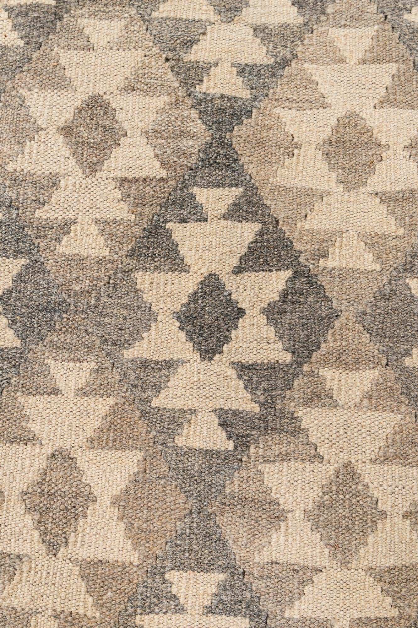 7' x 9' 9 Hand Woven Kilim Maymana Wool Rug