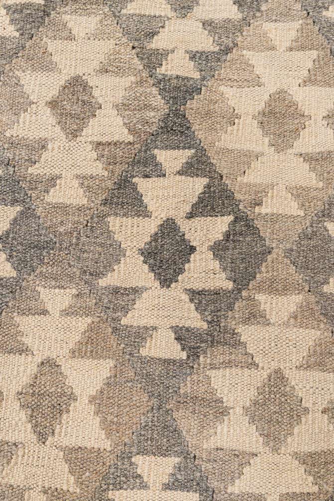 7' x 9' 9 Hand Woven Kilim Maymana Wool Rug