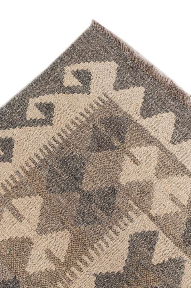 7' x 9' 9 Hand Woven Kilim Maymana Wool Rug