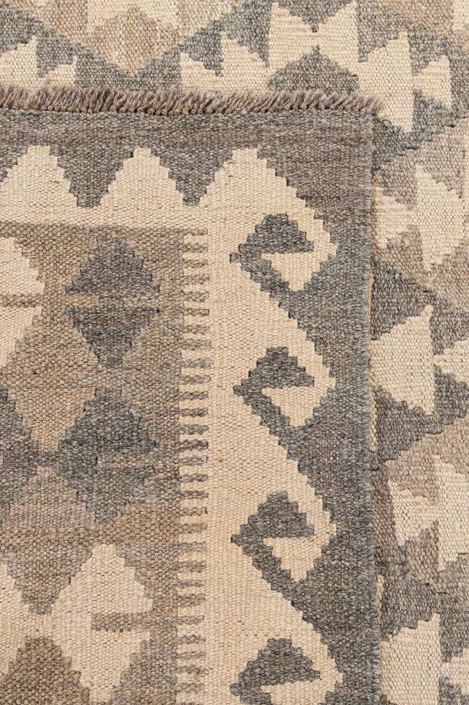 7' x 9' 9 Hand Woven Kilim Maymana Wool Rug