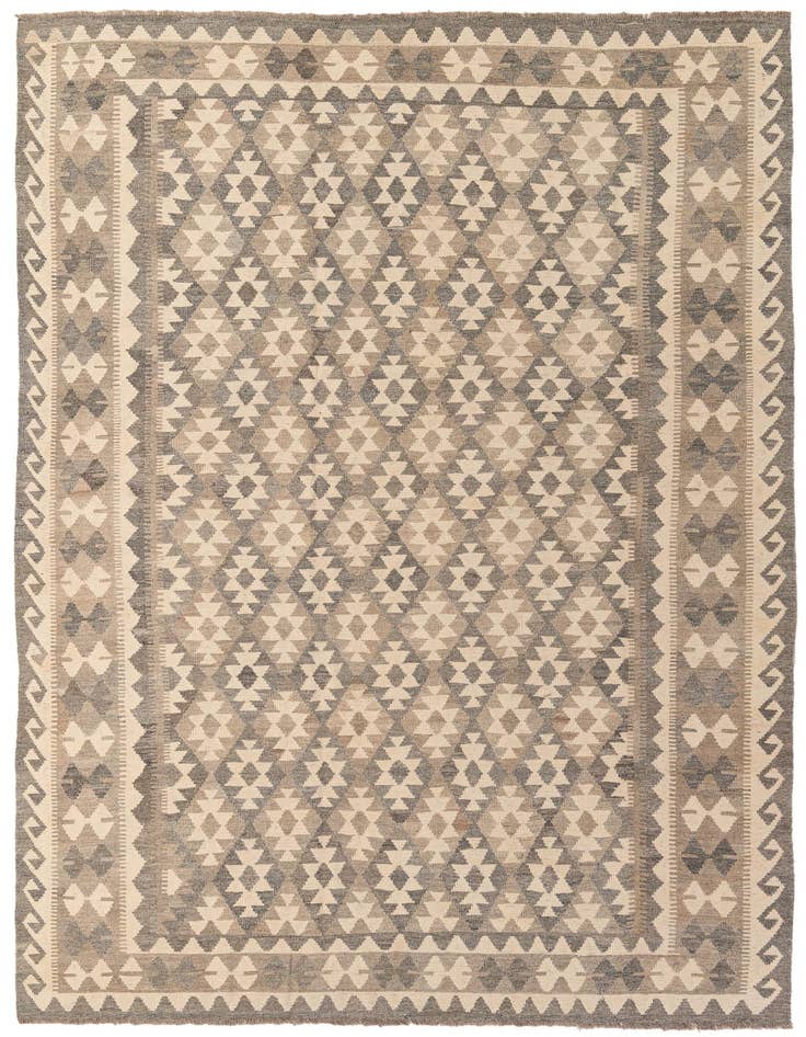 Detail image of 7' x 9' 9 Hand Woven Kilim Maymana Wool Rug