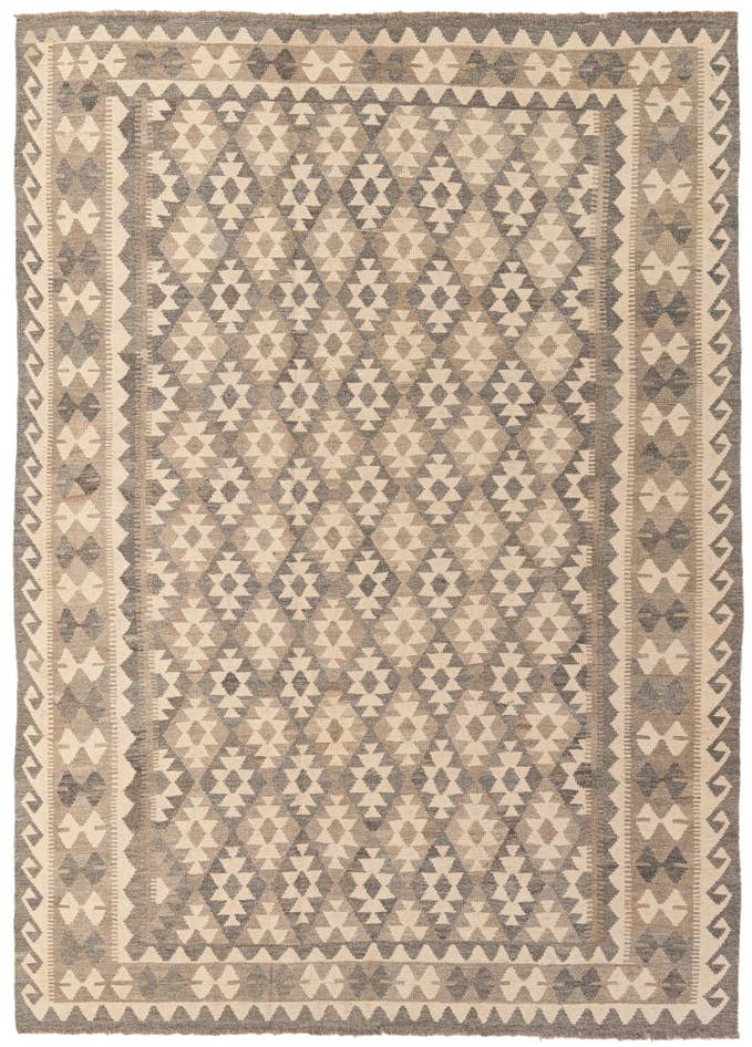 Detail image of 7' x 9' 9 Hand Woven Kilim Maymana Wool Rug