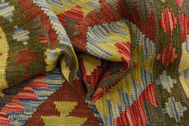 3' 3 x 5' Hand Woven Kilim Maymana Wool Rug