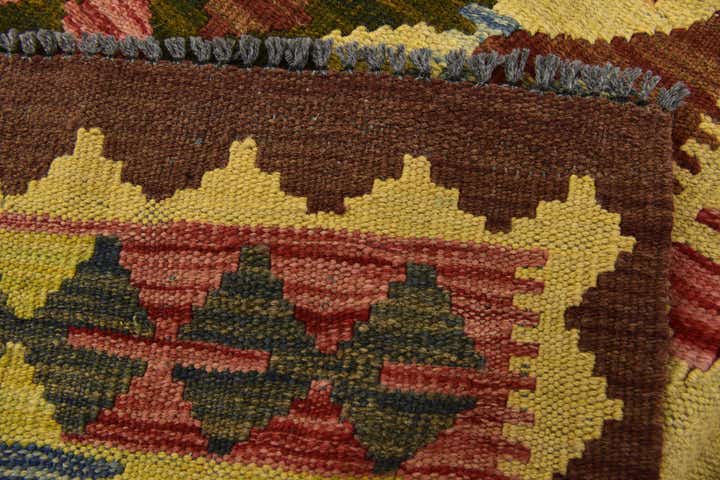 3' 6 x 5' 5 Hand Woven Kilim Maymana Wool Rug