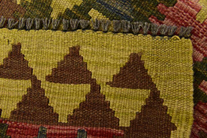3' 7 x 6' 5 Hand Woven Kilim Maymana Wool Rug