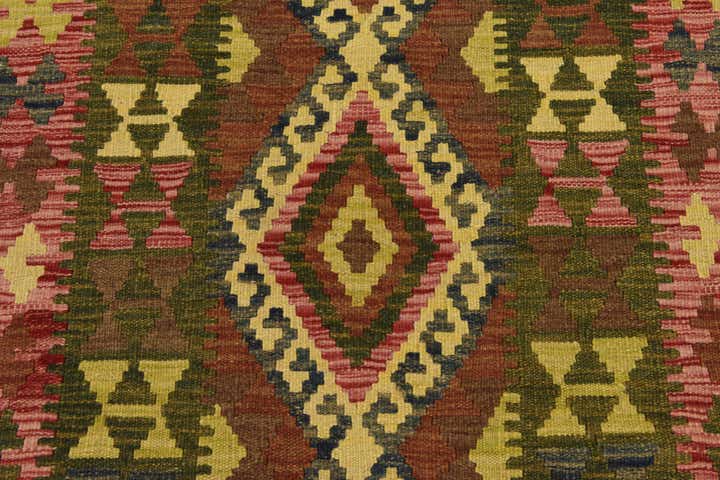 3' 7 x 6' 5 Hand Woven Kilim Maymana Wool Rug