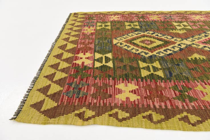 Detail image of 3' 7 x 6' 5 Hand Woven Kilim Maymana Wool Rug