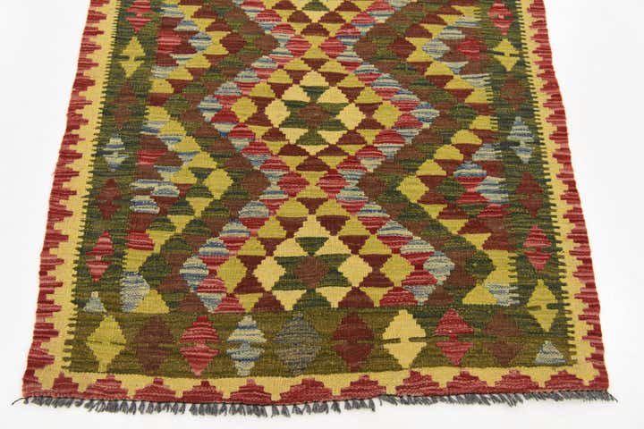 3' 3 x 4' Hand Woven Kilim Maymana Wool Rug