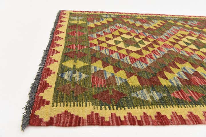 3' 3 x 4' Hand Woven Kilim Maymana Wool Rug