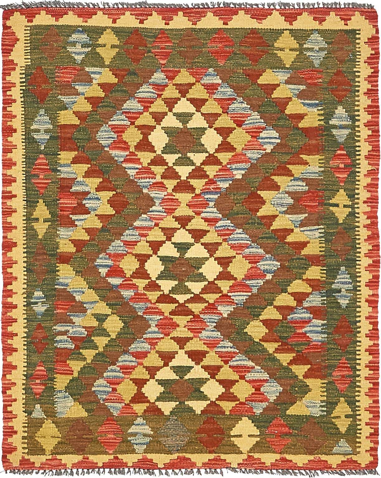 100cm x 120cm Hand Woven Kilim Maymana Wool Rug