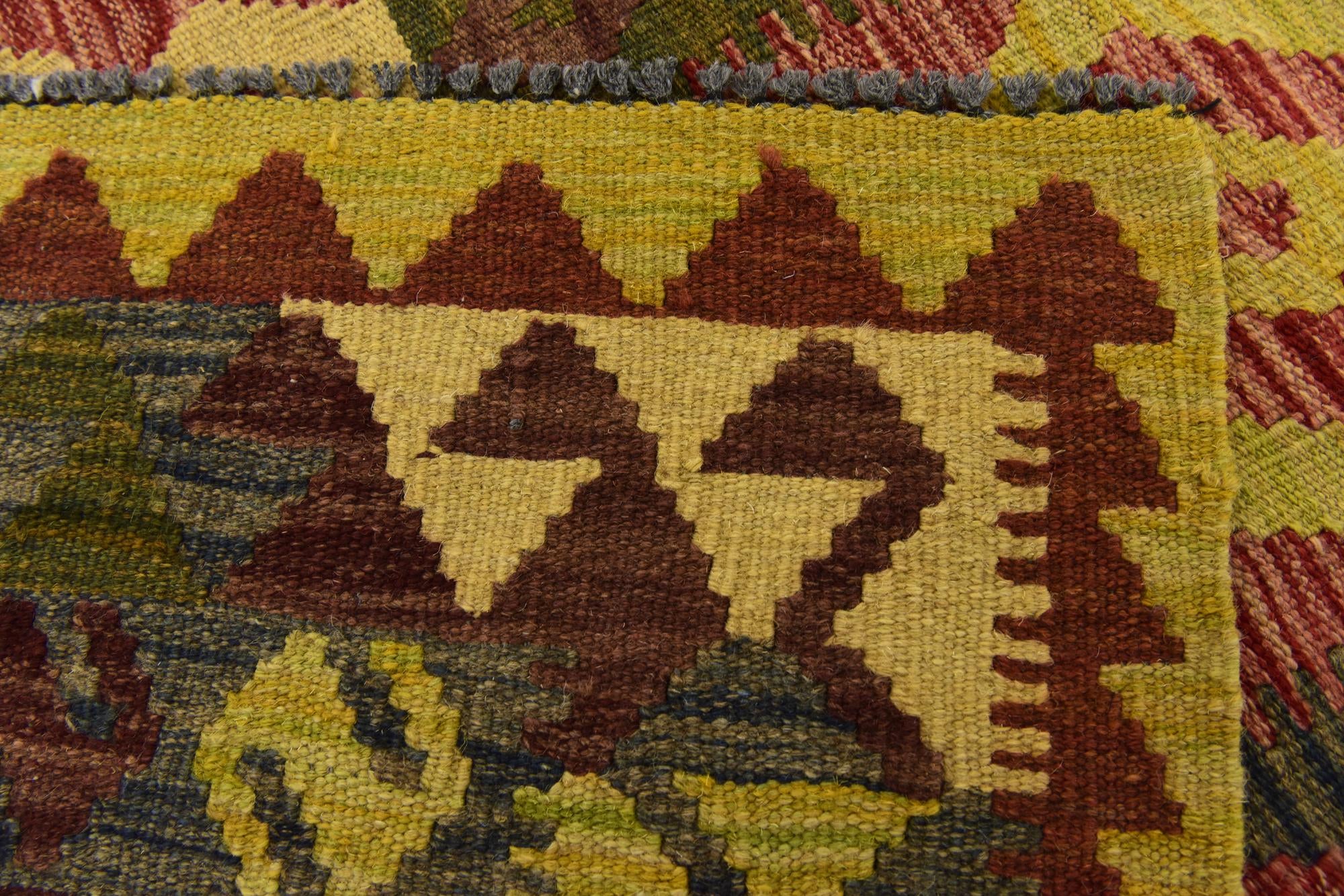 3' 7 x 5' 5 Hand Woven Kilim Maymana Wool Rug