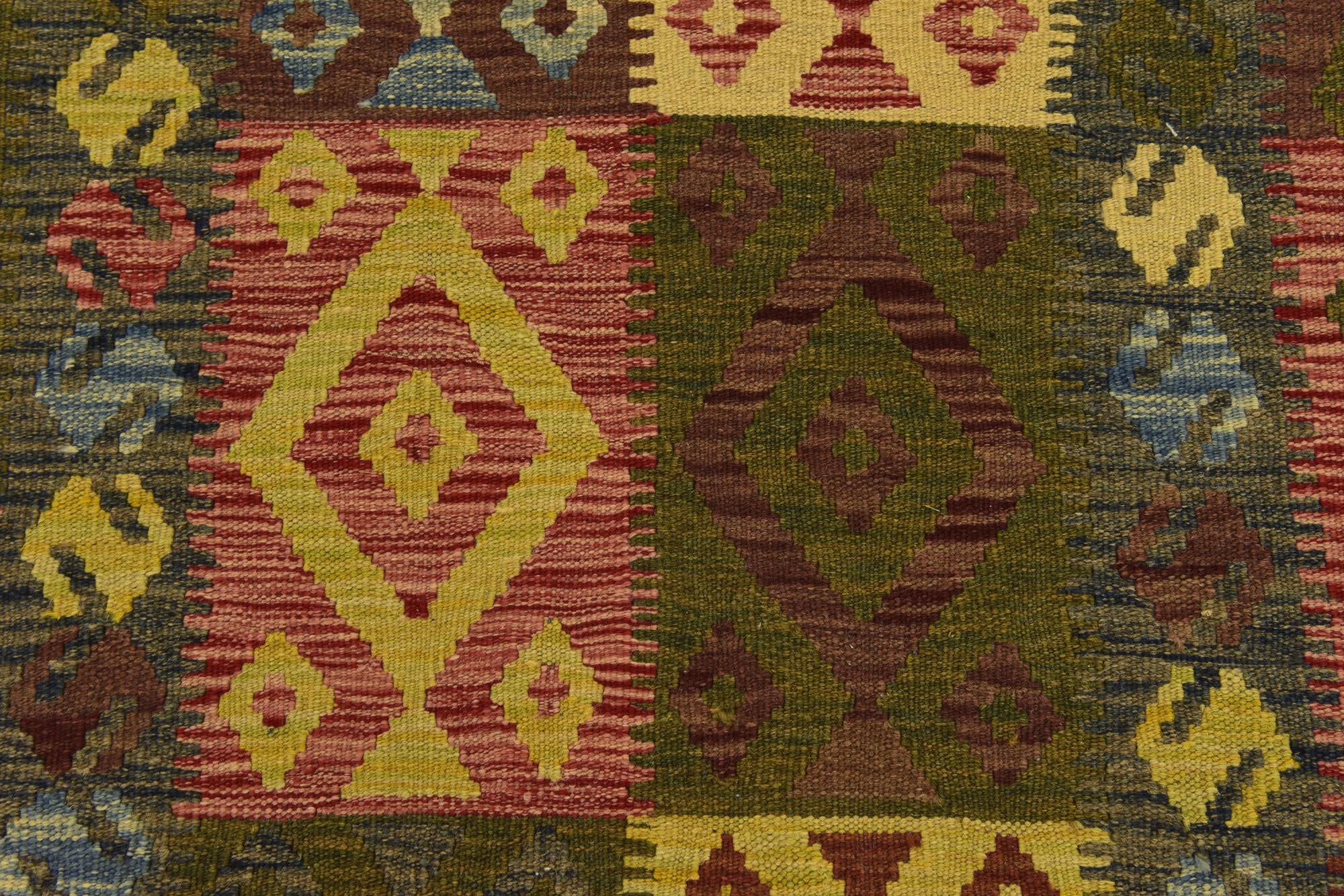 3' 7 x 5' 5 Hand Woven Kilim Maymana Wool Rug