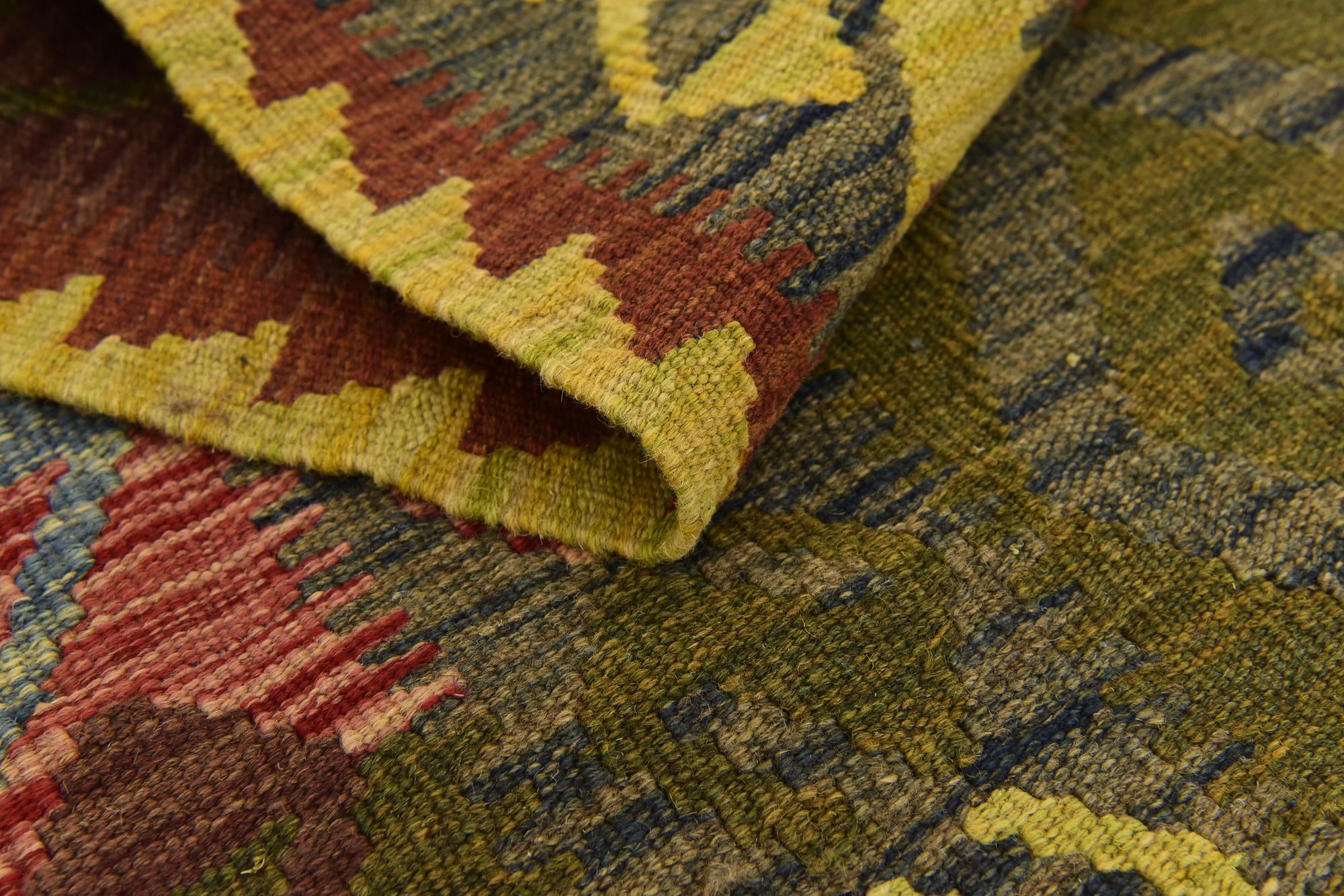 3' 7 x 5' 5 Hand Woven Kilim Maymana Wool Rug