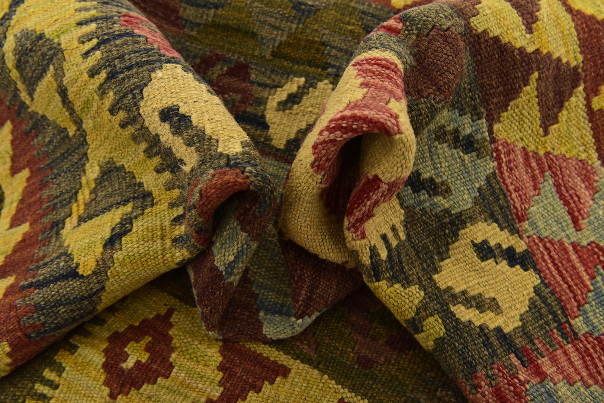 3' 7 x 5' 5 Hand Woven Kilim Maymana Wool Rug