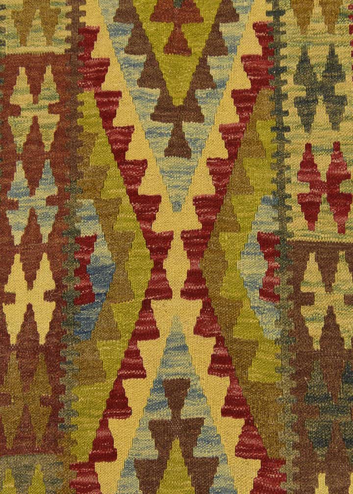 3' 2 x 6' 4 Hand Woven Kilim Maymana Wool Rug