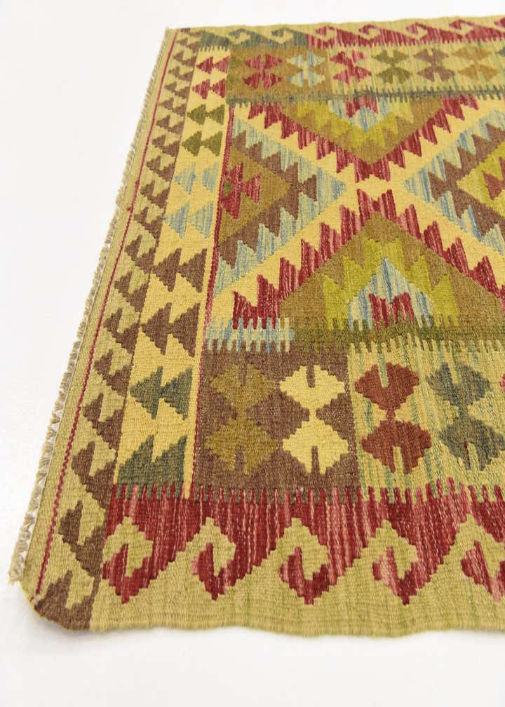 3' 2 x 6' 4 Hand Woven Kilim Maymana Wool Rug
