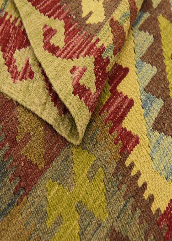 3' 2 x 6' 4 Hand Woven Kilim Maymana Wool Rug