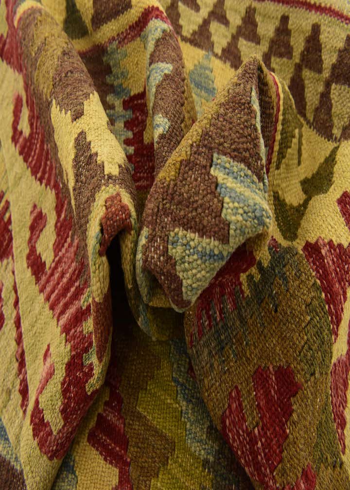 3' 2 x 6' 4 Hand Woven Kilim Maymana Wool Rug