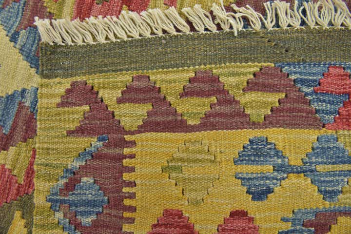 3' 5 x 4' 10 Hand Woven Kilim Maymana Wool Rug