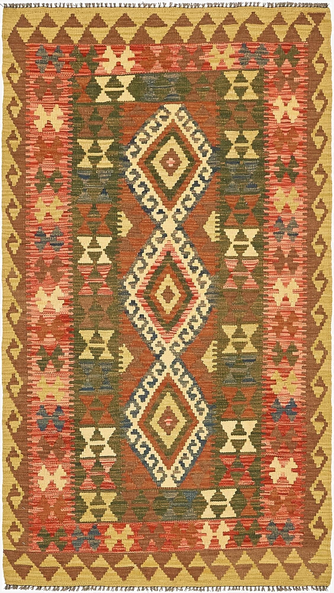3' 7 x 6' 5  Hand Woven Kilim Maymana Wool Rug