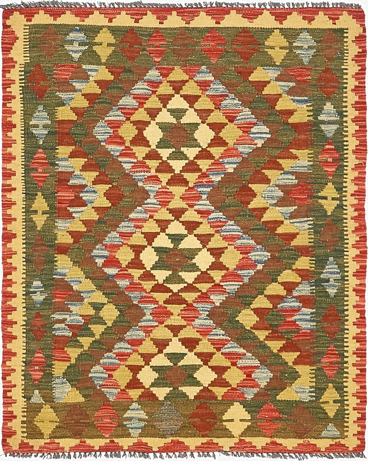 3' 3 x 4'  Hand Woven Kilim Maymana Wool Rug