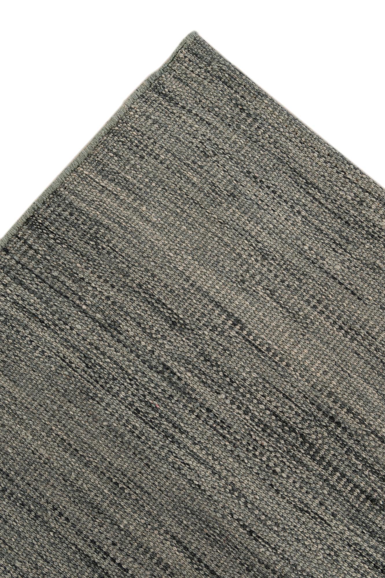 6' 3 x 9' 5 Hand Woven Kilim Modern Wool Rug