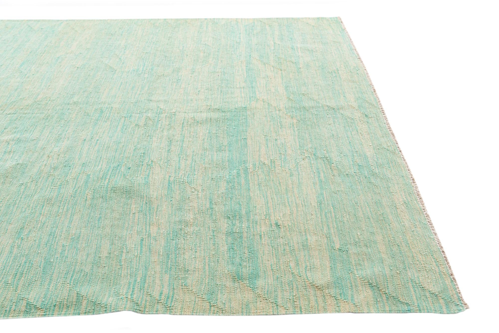 5' 8 x 8' 3 Hand Woven Kilim Modern Wool Rug