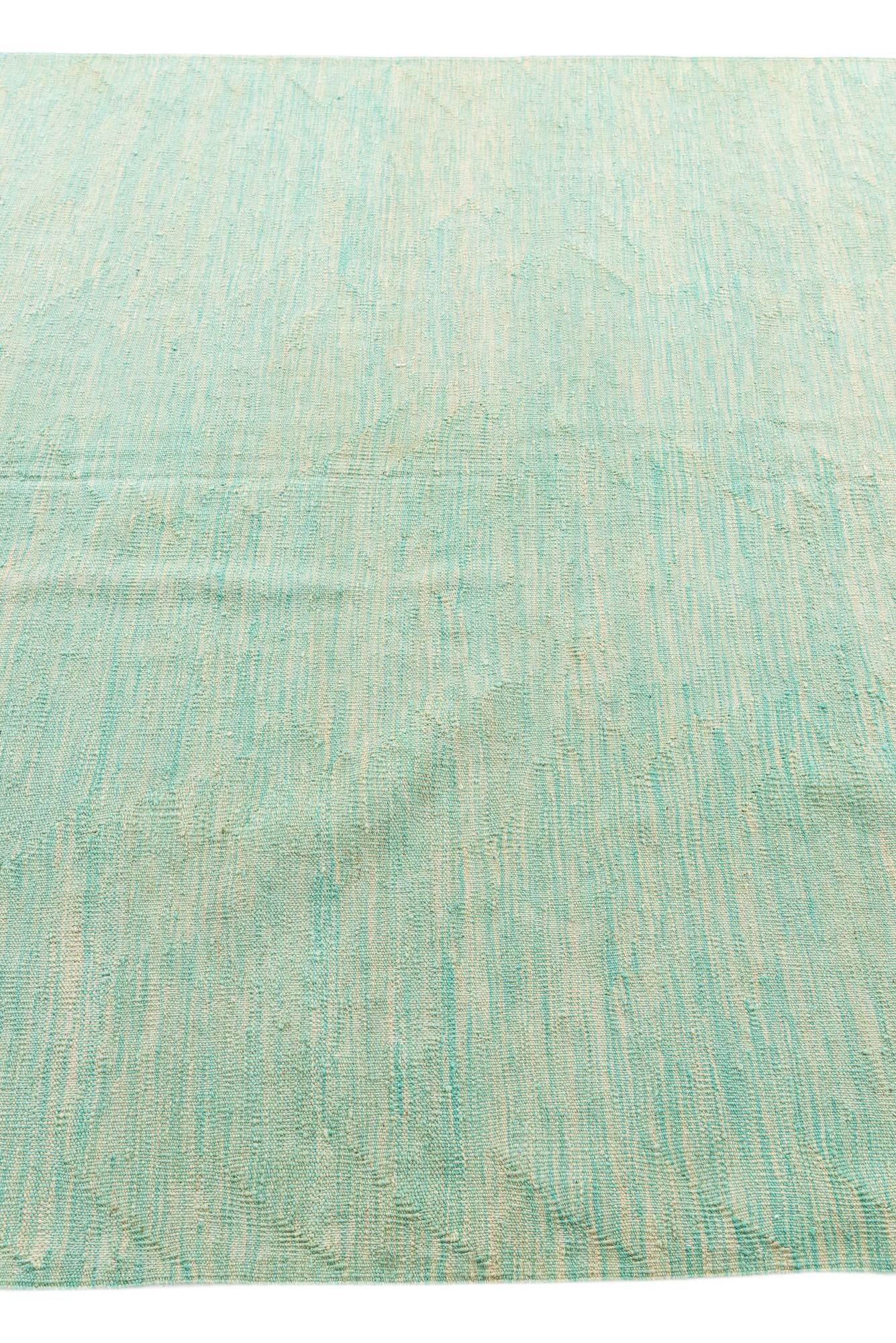5' 8 x 8' 3 Hand Woven Kilim Modern Wool Rug