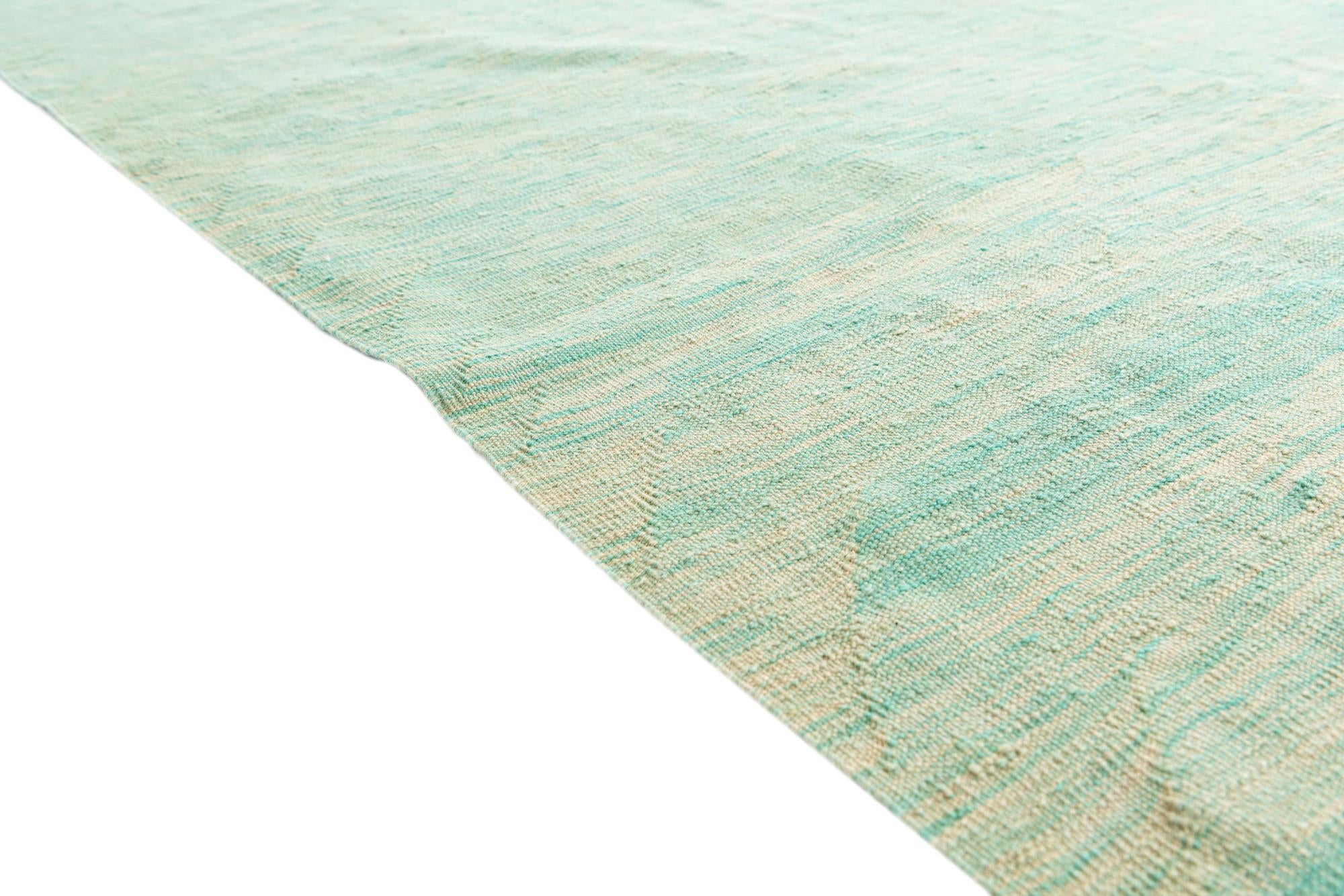 5' 8 x 8' 3 Hand Woven Kilim Modern Wool Rug