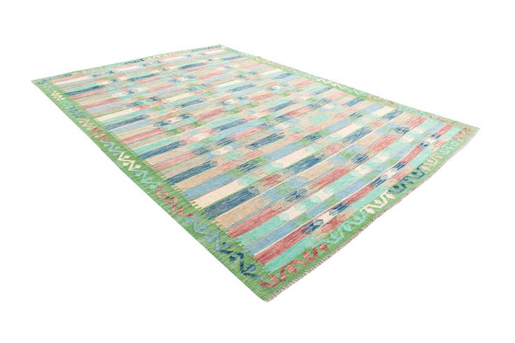 Detail image of 6' 7 x 9' 8 Hand Woven Kilim Modern Wool Rug