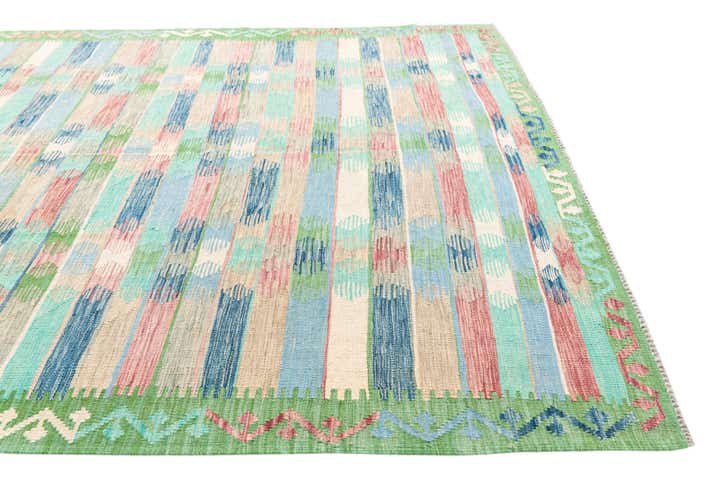 6' 7 x 9' 8 Hand Woven Kilim Modern Wool Rug