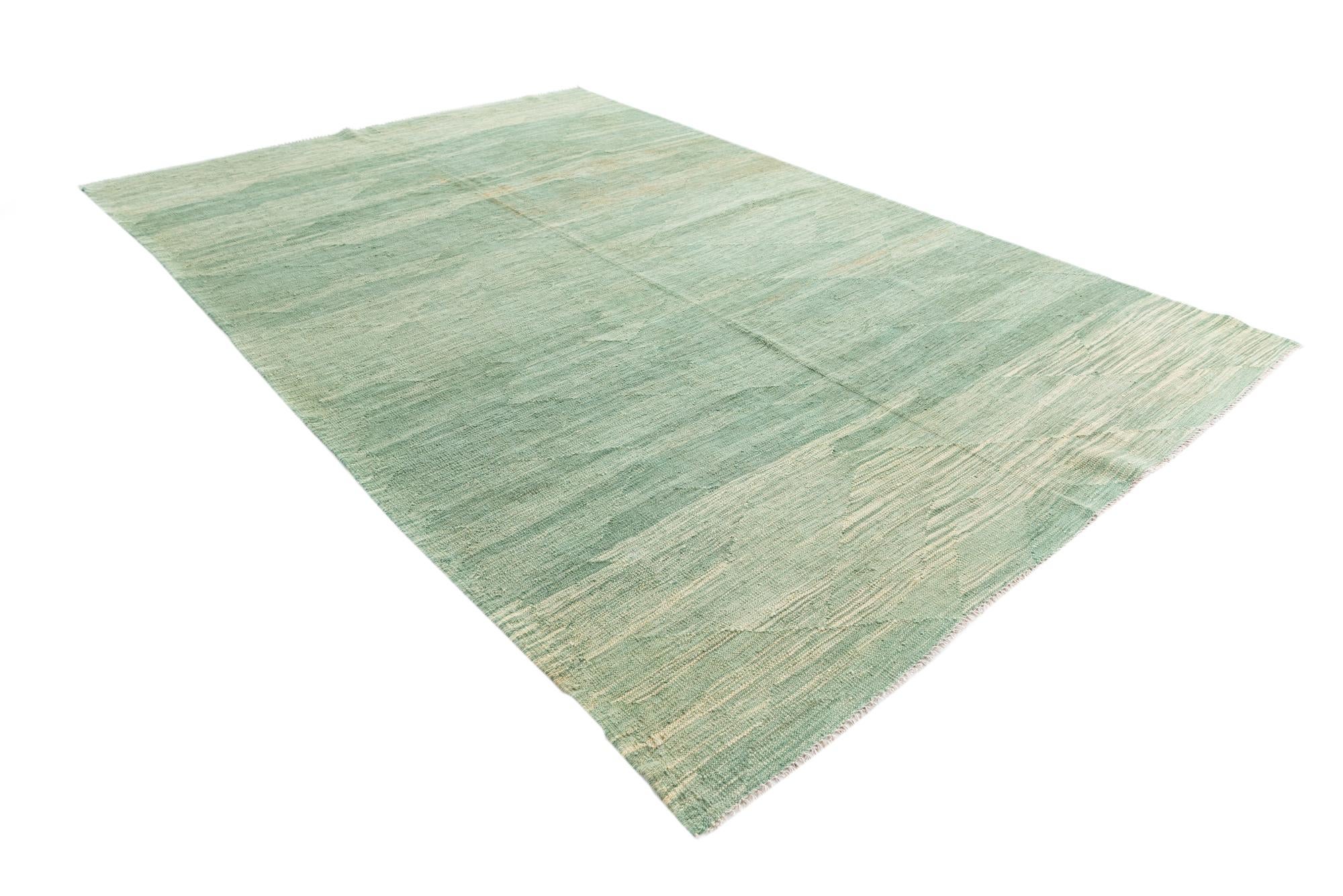 6' 2 x 9' 6 Hand Woven Kilim Modern Wool Rug