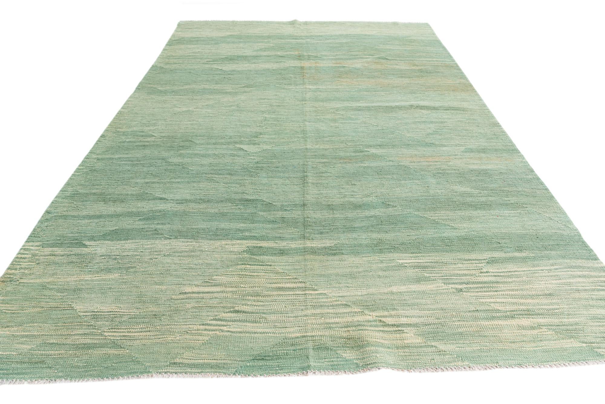 6' 2 x 9' 6 Hand Woven Kilim Modern Wool Rug